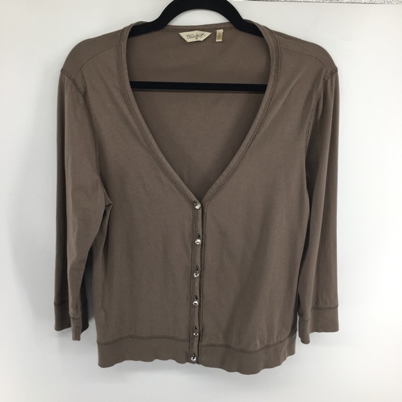 True Grit Tan Button Down Top - Picture 1 of 9